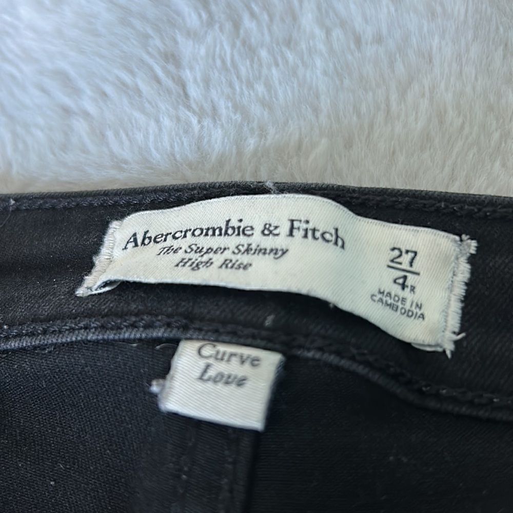 Abercrombie & Fitch Super-Skinny High Rise Curvy Love Black Jeans (Women's 27) - Picture 6 of 8